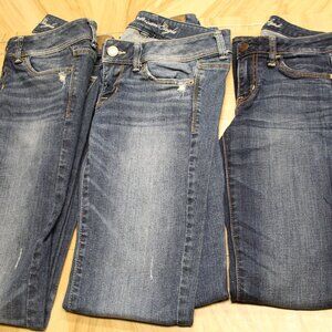 American Eagle  Women's  Size 4, 1 pair of Jeggings and 2 pairs of Slim Boot